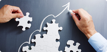 Puzzle pieces representing business growth